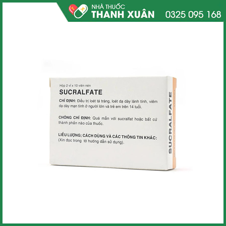 Sucralfate 1g chỉ định điều trị loét tá tràng, loét dạ dày lành tính, viêm dạ dày mạn tính